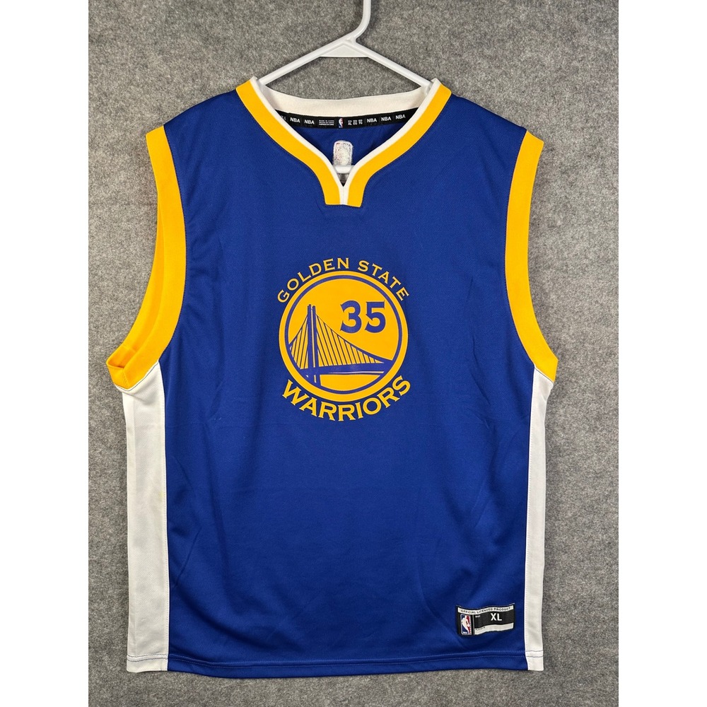NBA Golden State Warriors Kevin Durant 35 Jersey Youth XL Blue Yellow Basketball